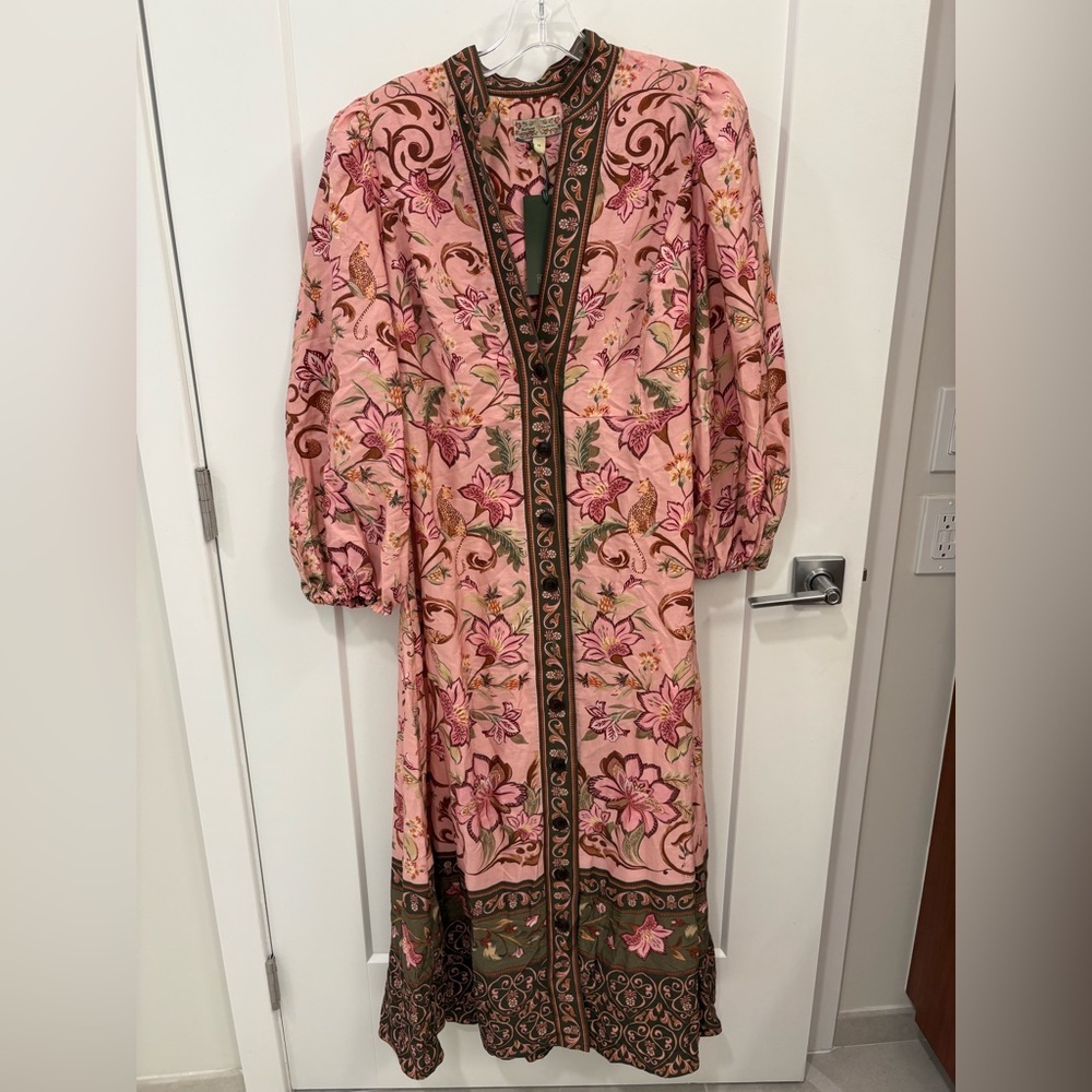 Farm Rio x Barbour Alice Floral Leopard Maxi Dress Size Medium - Picture 3 of 16